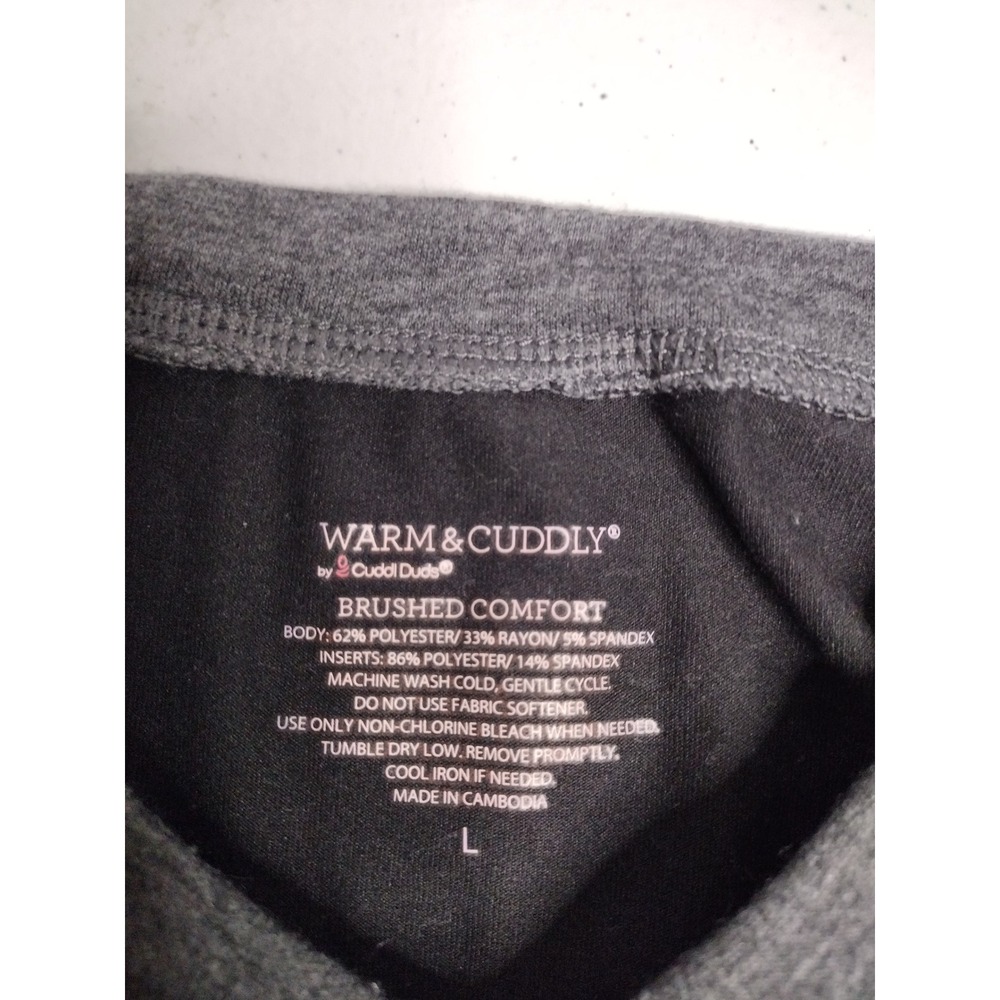 Cuddl Duds Warm & Cuddly Brushed Comfort Gray Long Sleeve‎ Thumbhole Top Large - Picture 3 of 6